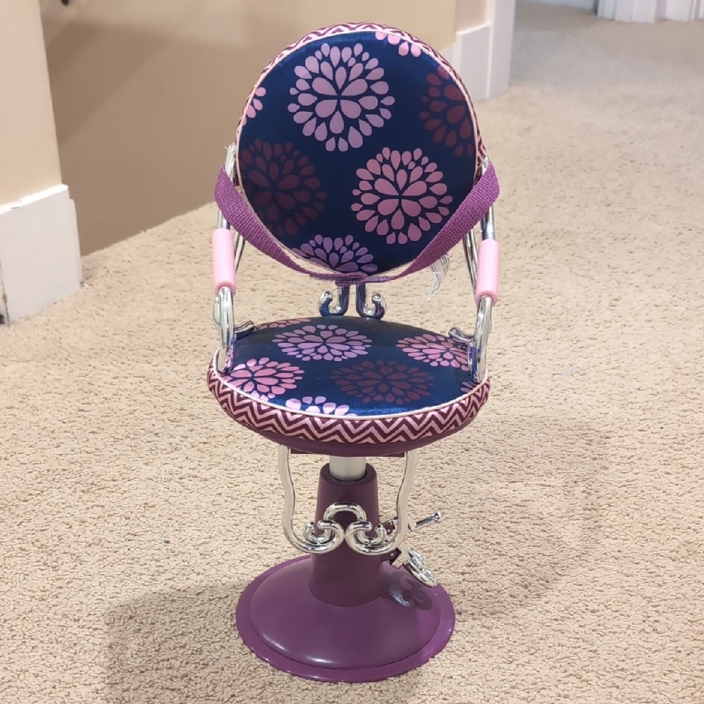 One Generation Purple and Pink Floral Home Accent Chair